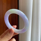 细糯冰紫罗兰翡翠圆条手镯（56mm）（yc274641）