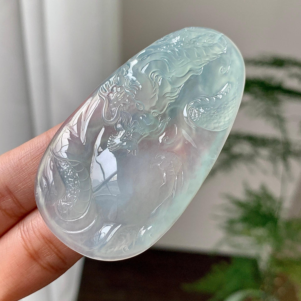 冰种晴水龙牌挂件（yc231050）