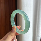 冰种湖水绿正圈平安镯 55圈 天然缅甸A货翡翠（yc455570）