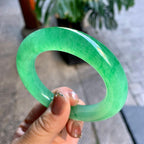 冰种翠绿圆条手镯（56.2mm）（yc276222）