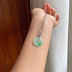 18k金扣冰种带色翡翠平安扣（yc248546）