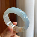 冰种飘黄翡翠宽版平安镯（59.6mm）（yc318556）