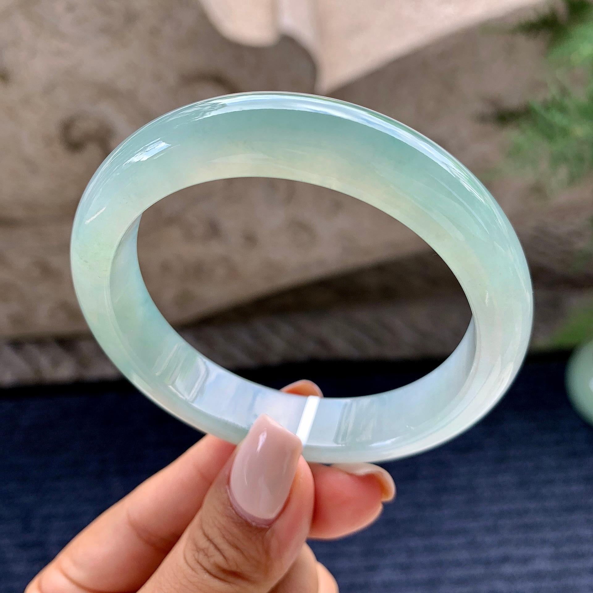 糯冰种晴底平安镯（57.3mm）（yc226069）