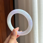糯冰春带彩翡翠圆条手镯 55圈（yc434864）