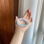 糯冰飘花翡翠平安镯（51.8mm）（yc286507）
