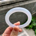 糯冰种淡紫罗兰圆条手镯（52.4mm）（yc262802）