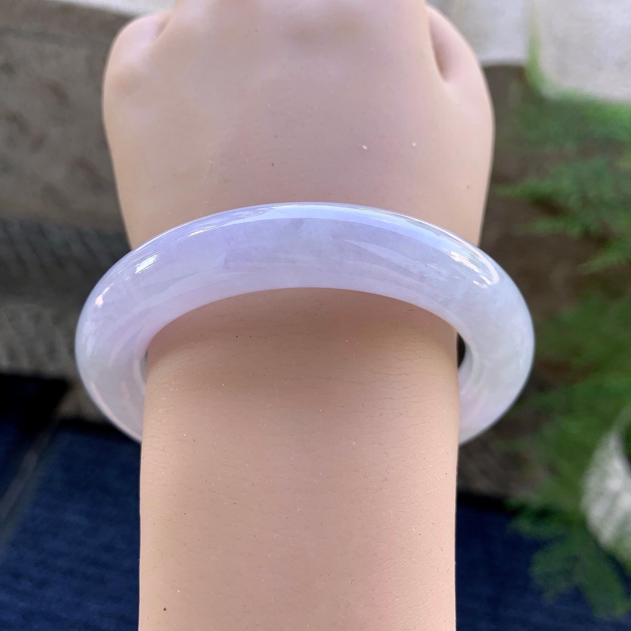 细糯种淡紫罗兰圆条手镯（56mm）（yc249406）