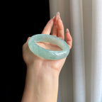 冰种飘花宽版翡翠手镯（59.5mm）（yc303079）
