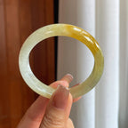 糯冰黄翡翡翠黄翡平安镯（52mm）（yc366982）