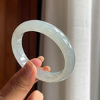 冰种晴底翡翠平安镯（56mm）（yc411289）