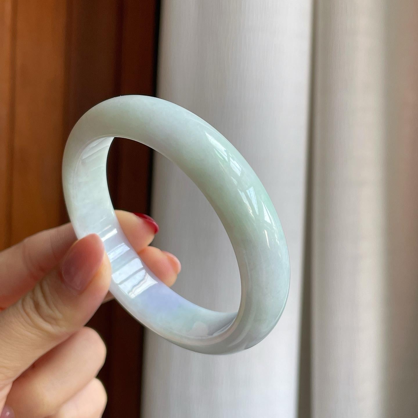 糯冰淡椿彩翡翠平安镯（57.3mm）（yc303080）