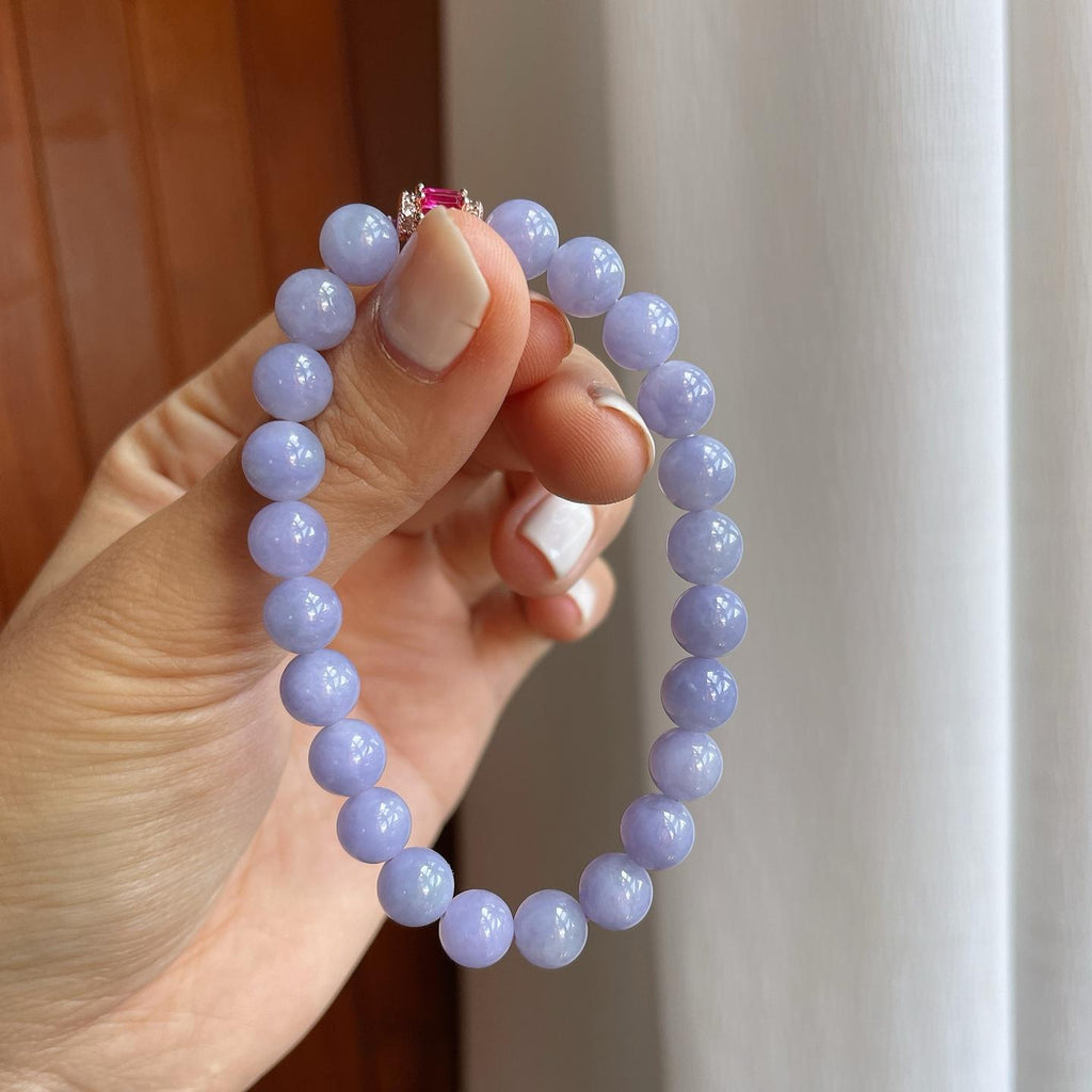糯冰紫罗兰翡翠珠串手串（yc255678）