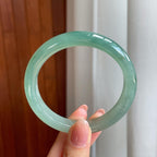 冰种湖水绿翡翠平安镯（58.3mm）（yc333817）