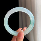 冰种飘花翡翠平安镯（58.7mm)（yc342537）