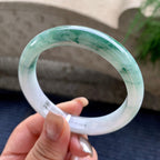 细糯种飘花正圈平安镯58圈   天然缅甸A货翡翠（yc433652）