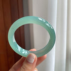 冰种蓝晴底翡翠平安镯（54.2mm）（yc257278）