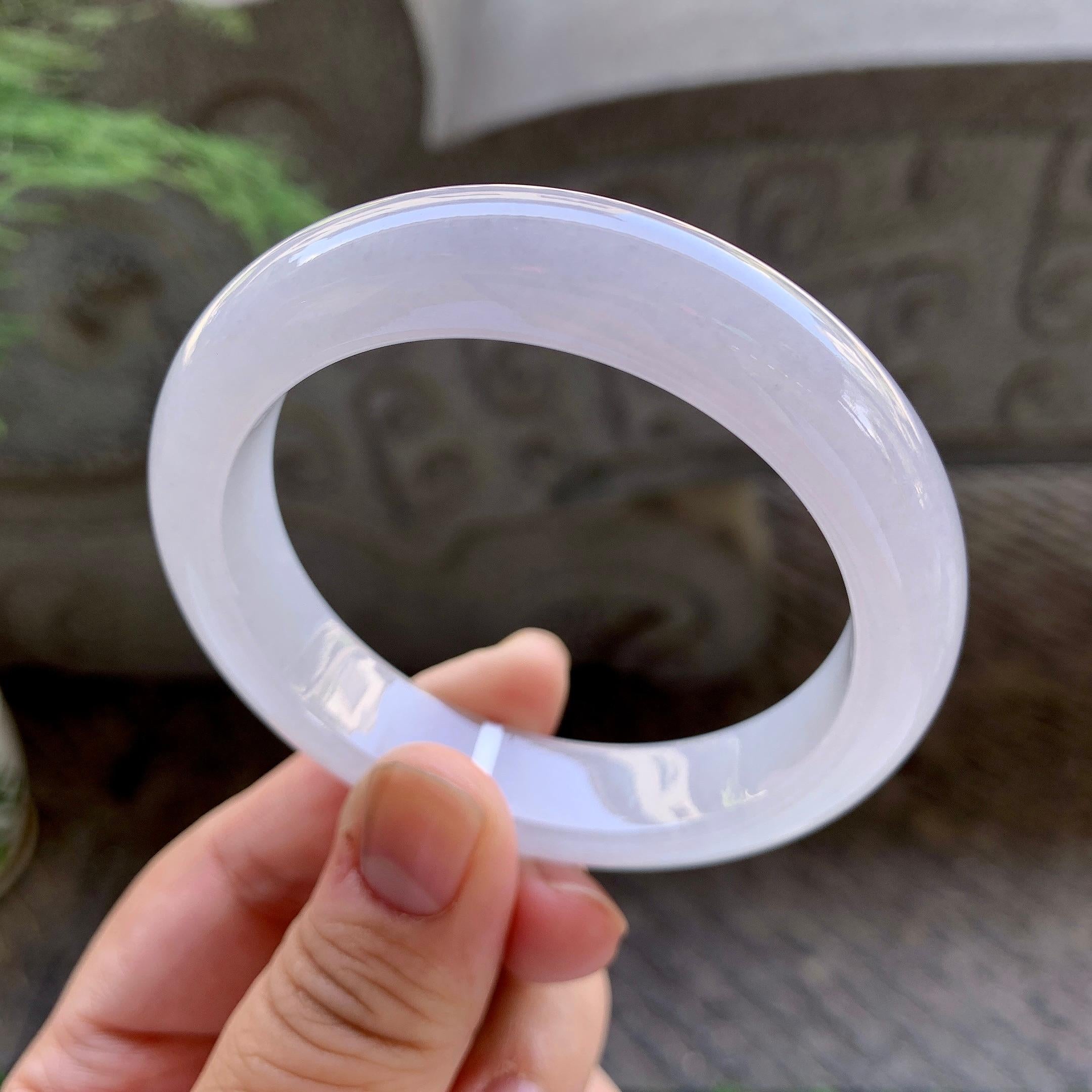 细糯种淡紫罗兰平安镯（55.2mm）（yc199556）