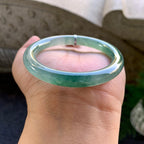糯冰晴水飘花圆条手镯（53.8mm）（yc028508）