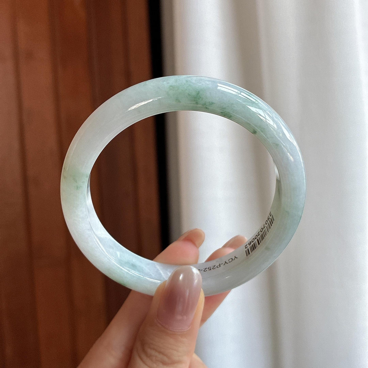 细糯冰飘花正圈平安镯 56圈（yc726425）
