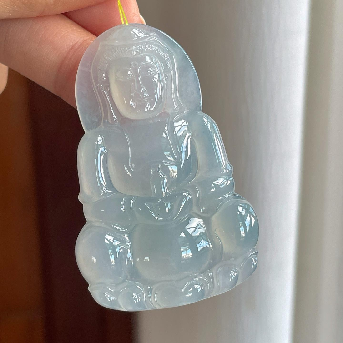 冰种淡晴底翡翠观音（yc257257）