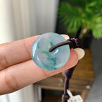 糯冰种飘花平安扣吊坠（yc248130）