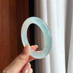 冰种蓝晴圆条手镯 53圈 天然缅甸A货翡翠（yc454459）