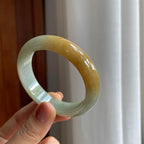 糯冰黄翡翡翠平安镯（51.6mm）（yc277386）