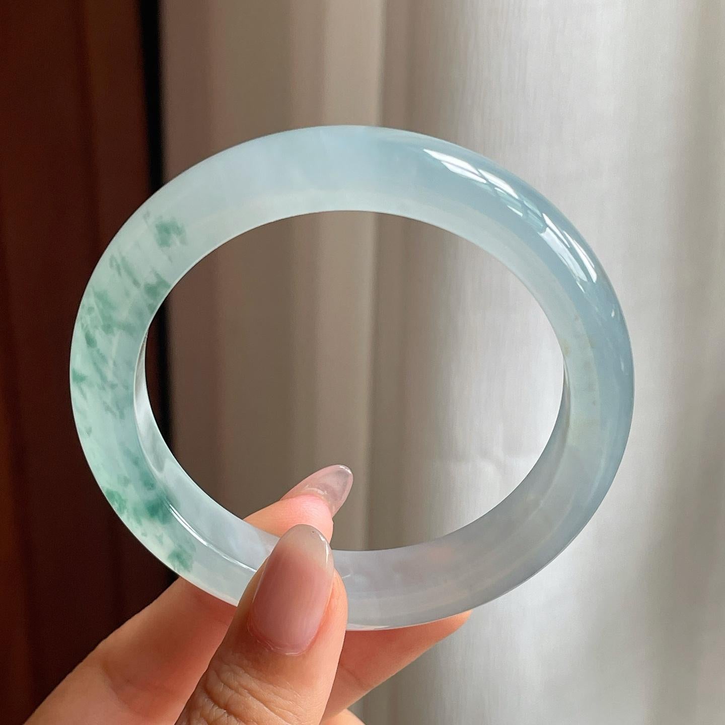 冰种飘花平安镯（58mm）（yc228464）