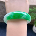 细糯种飘阳绿宽版轮胎手镯（59.8mm）（yc253725）