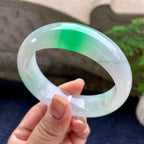 糯冰种飘阳绿宽版轮胎手镯（58.8mm）（yc252995）