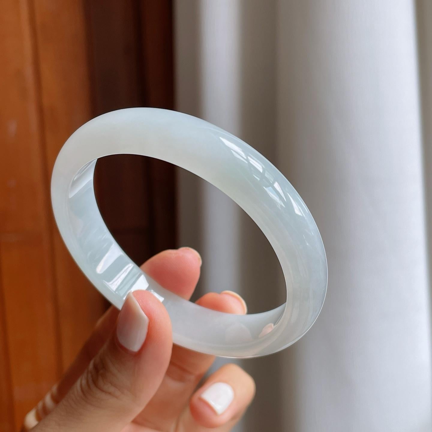 糯冰翡翠平安镯（58mm）（yc247652）