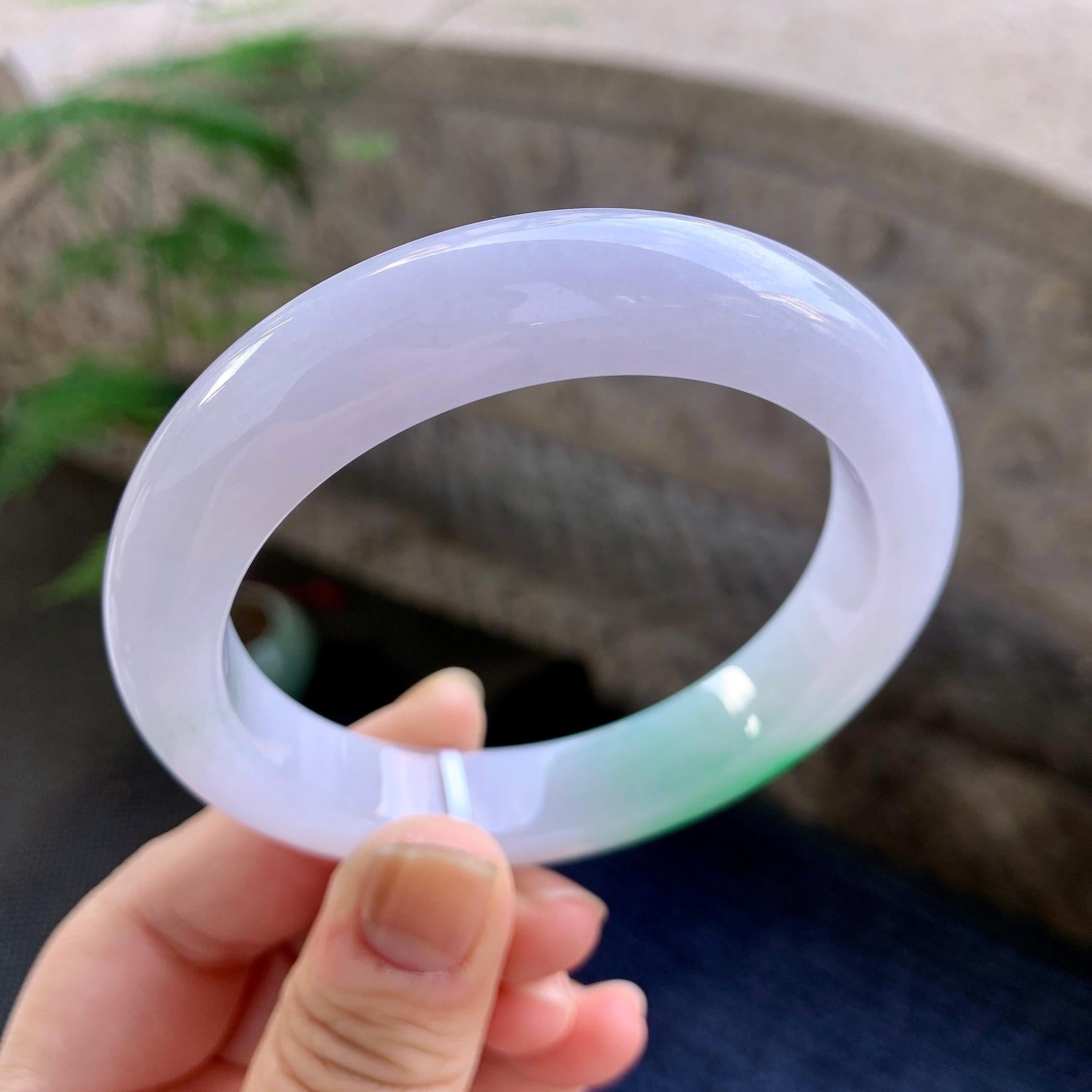 细糯种飘绿平安镯（57.6mm）（yc264528）