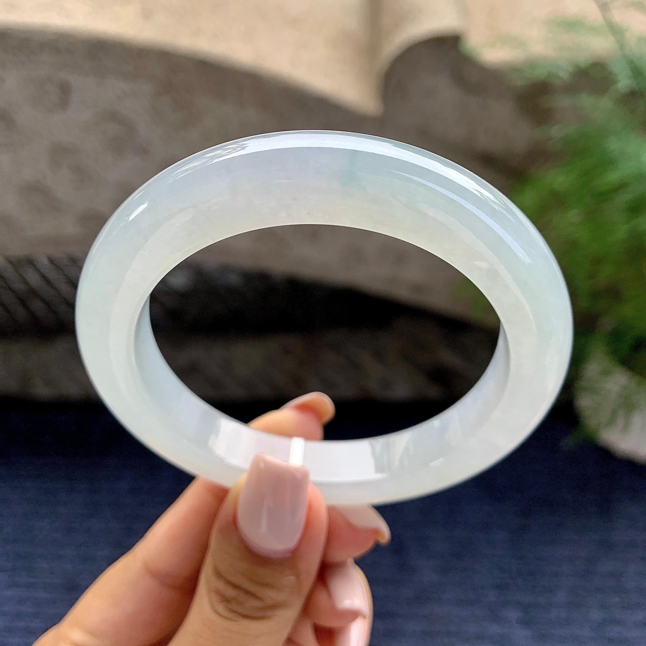 糯冰种飘花平安镯（56.6mm）（yc229259）
