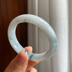 糯冰飘花翡翠平安镯（55.5mm）（yc314128）