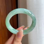 糯冰飘花翡翠平安镯（55mm)（yc411288）