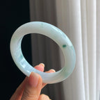 糯冰飘花翡翠平安镯（58.3mm)（yc389477）