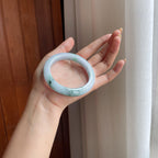 糯冰飘花翡翠平安镯(58.5mm)（yc415383）