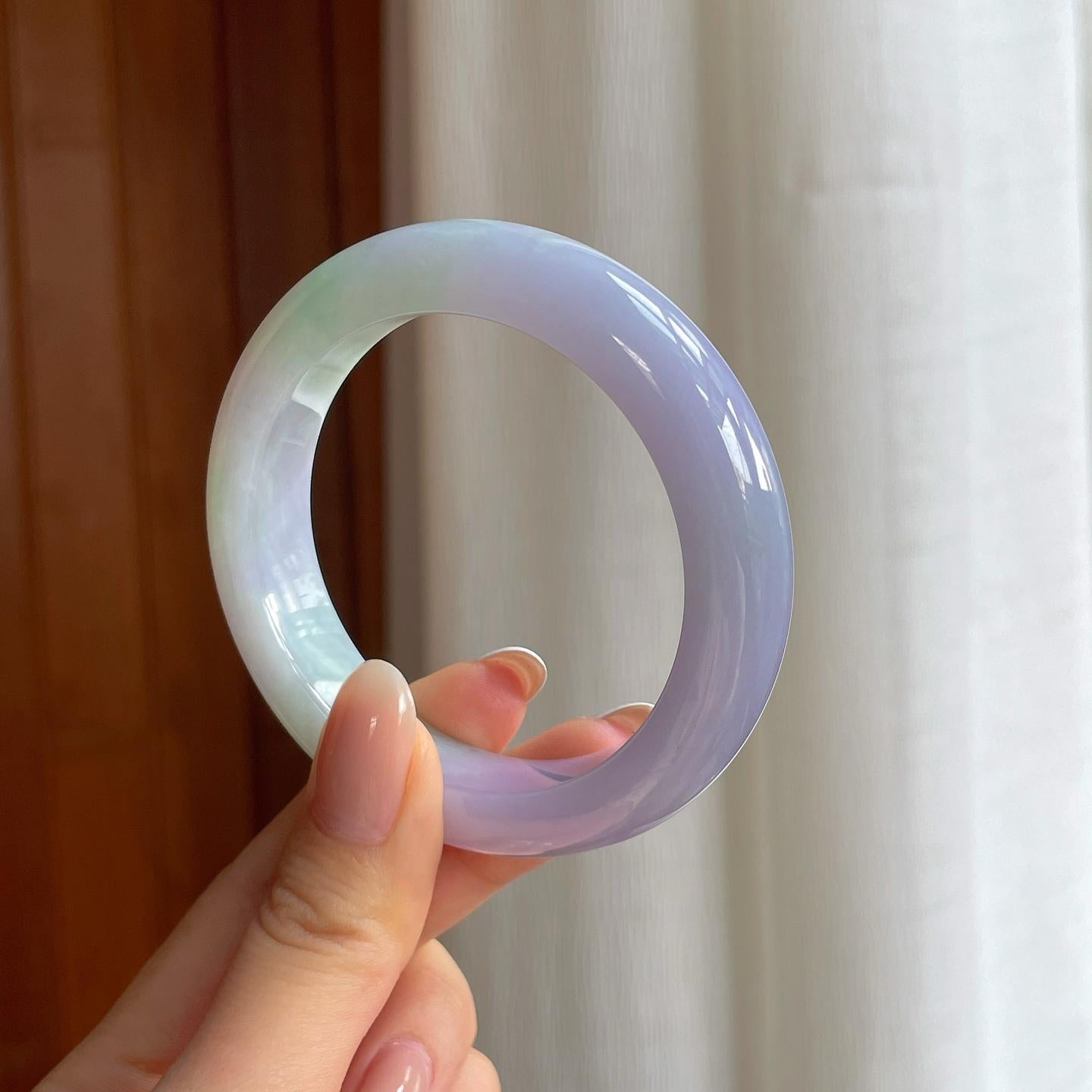 糯冰春带彩平安镯（53.4mm)（yc379986）