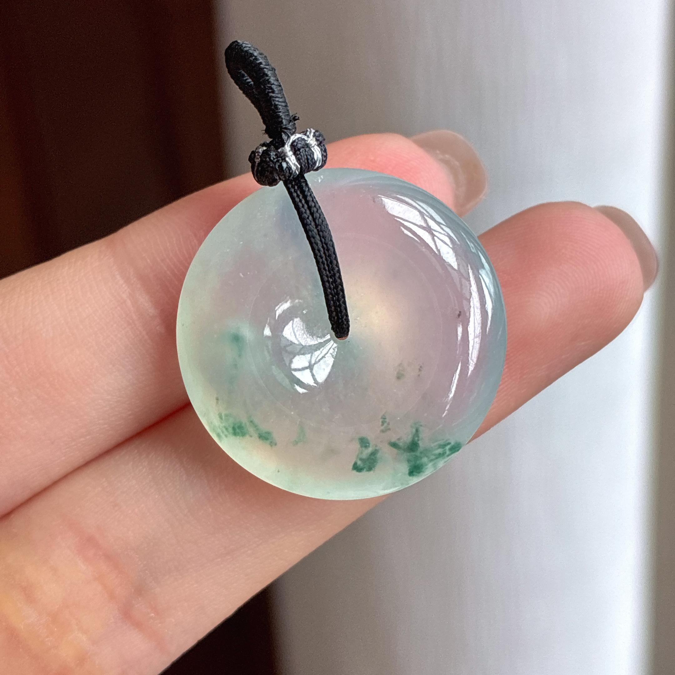 冰种飘花翡翠平安扣（yc434772）