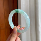 糯冰飘花翡翠平安镯（58mm)（yc414495）