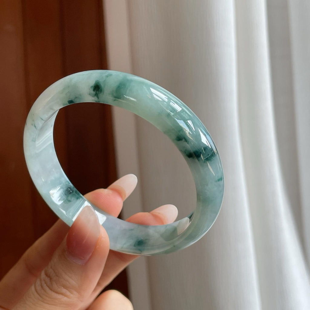 糯冰飘花翡翠平安镯（57.5mm）（yc311289）