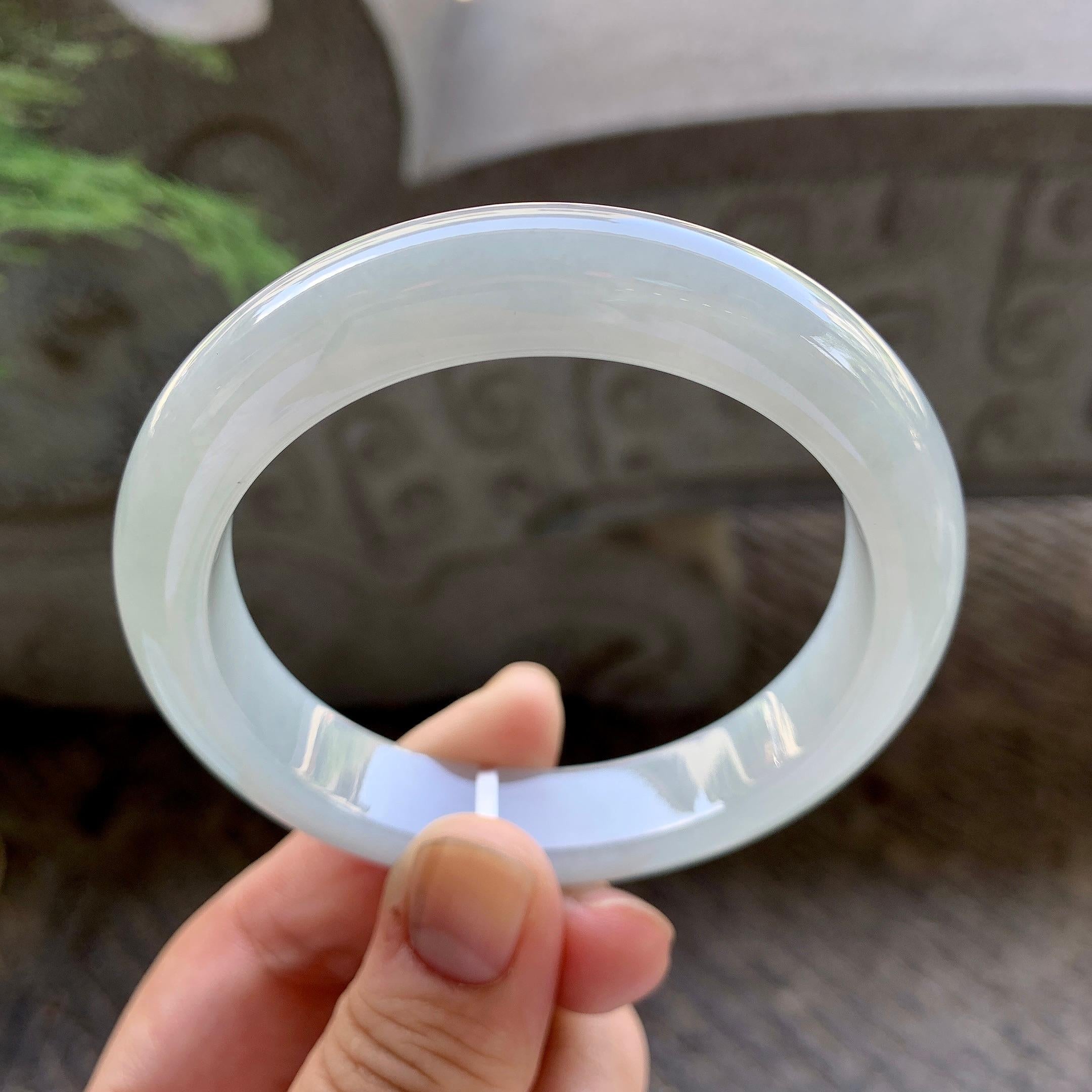 细糯种淡晴底平安镯（57.8mm）（yc199586）