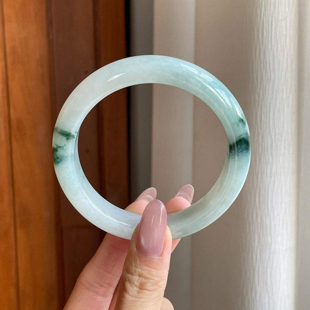 糯冰飘花翡翠平安镯（59.8mm）（yc291901）