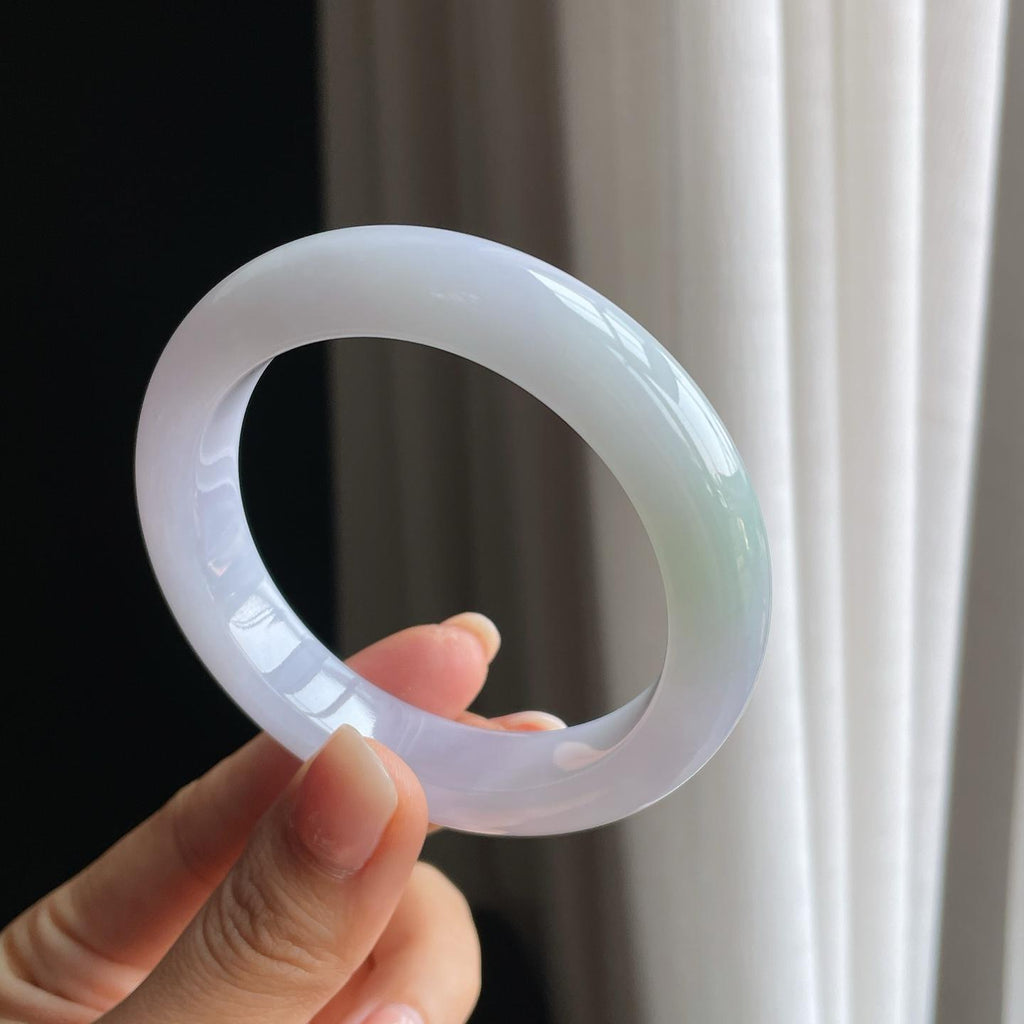 糯冰淡春底翡翠平安镯（55.6mm)（yc389475）