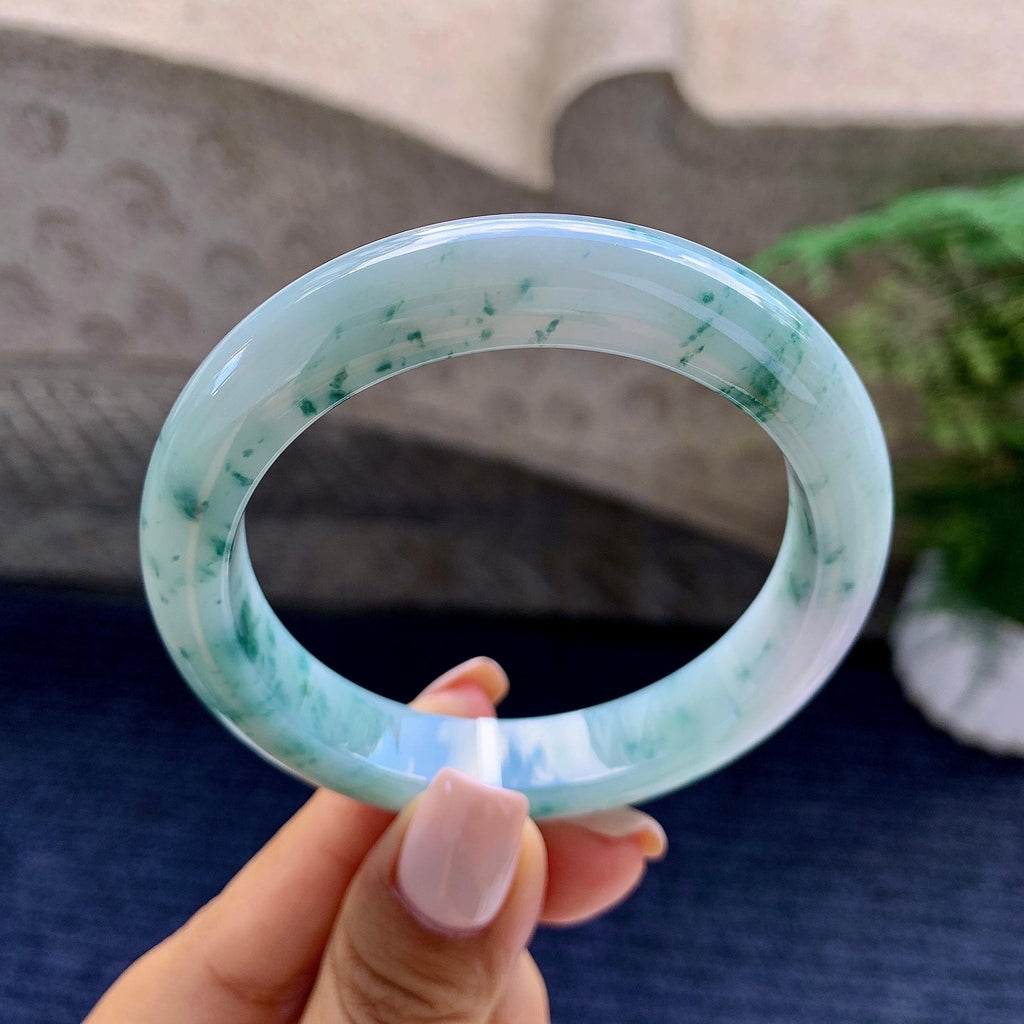 细糯种飘花平安镯（55.5mm）（yc223960）