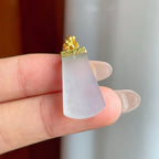 18k金镶冰种翡翠无事牌（yc244876）