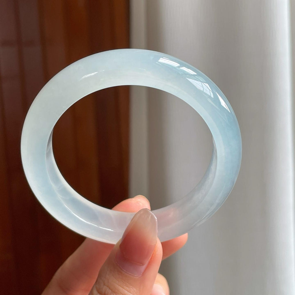 冰玻种翡翠平安镯（55.5mm）（yc344055）