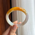 糯冰黄翡特色翡翠平安镯（54.4mm)（yc424330）