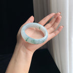 糯冰飘花翡翠平安镯（58.8mm）（yc373949）