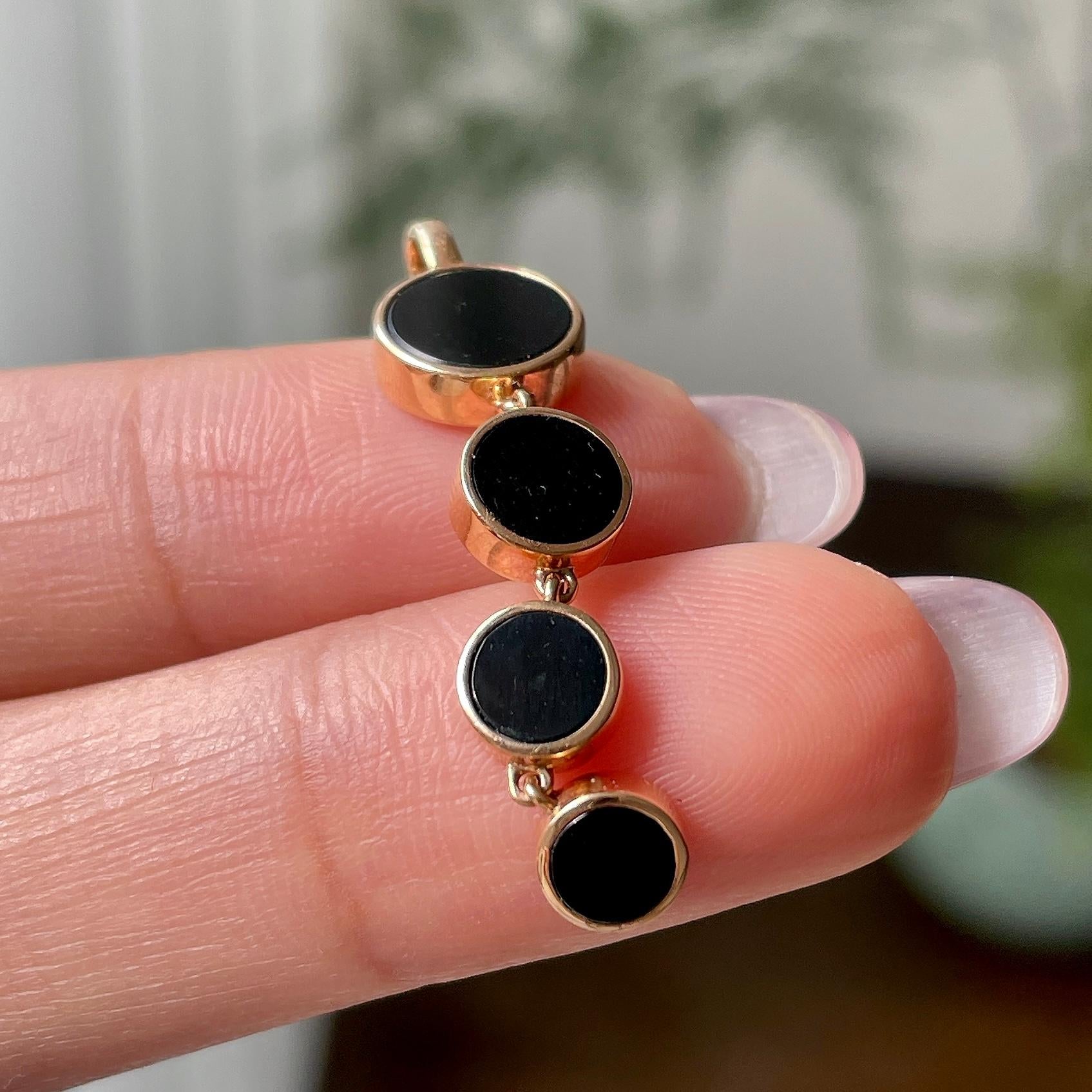 18k金镶细糯种墨翠圆牌项链    天然缅甸A货翡翠（yc332465）